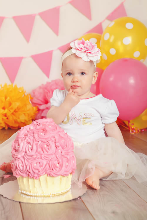 Baby Girl at First Birthday Party