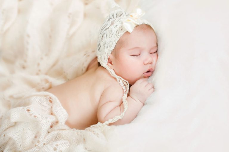 Sleeping baby in Knitted Hat