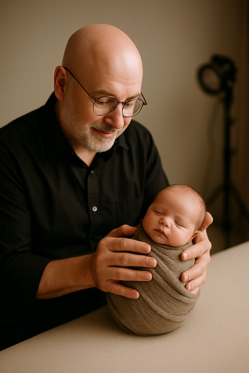 Newborn Photographer: Settling the Baby and Posing for Photo-shoot.